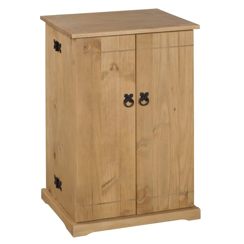 Carlen CD DVD Rack with 2 Doors - Distressed Oak