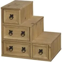 Carlen CD DVD Rack with 4 Drawers - Distressed Oak alternate view