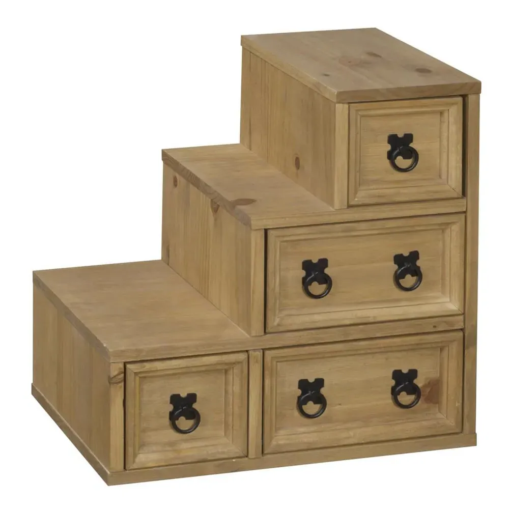 Carlen CD DVD Rack with 4 Drawers - Distressed Oak image
