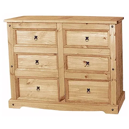 Carlen Chest of 6 Drawers - Waxed Light Pine