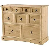 Carlen Chest of 9 Drawers - Waxed Light Pine