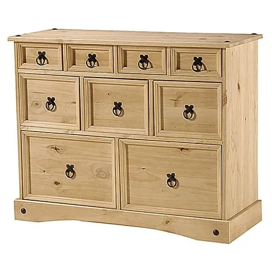 Carlen Chest of 9 Drawers - Waxed Light Pine