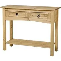 Carlen Console Table with 2 Drawers - Light Pine