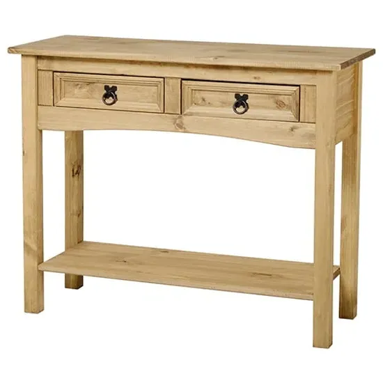 Carlen Console Table with 2 Drawers - Light Pine image