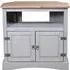 Carlen Corner TV Stand with 2 Doors - Grey, Oak