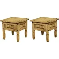 Carlen Lamp Table in Pair - Distressed Oak, Wood alternate view