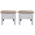 Carlen Lamp Tables in Pair - Grey, Distressed Oak