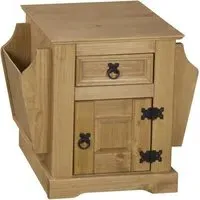 Carlen Side Table with Magazine Rack - Distressed Oak