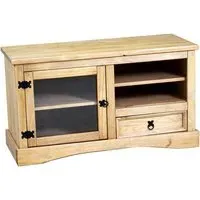Carlen TV Stand with 1 Door 1 Drawer - Distressed Oak