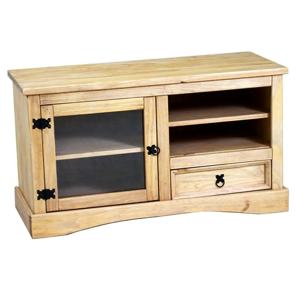 Carlen TV Stand with 1 Door 1 Drawer - Distressed Oak image