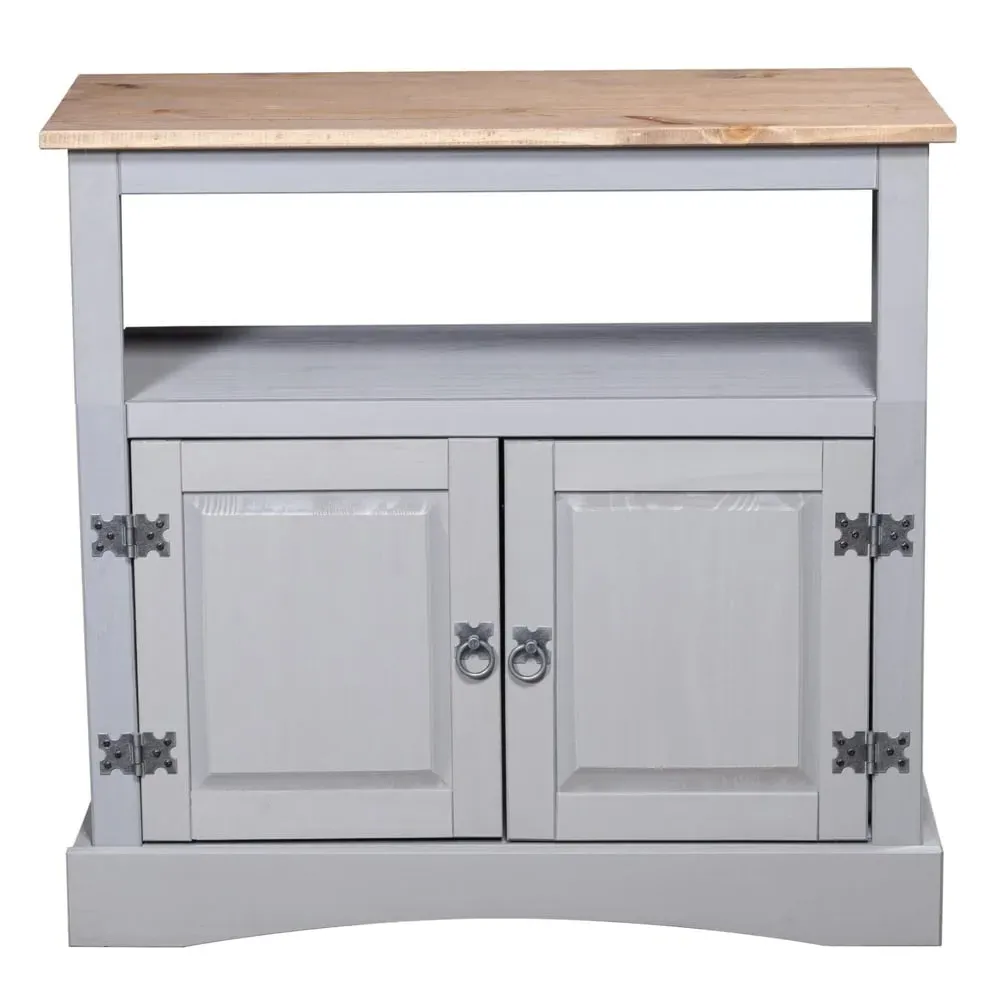 Carlen TV Stand with 2 Doors - Grey, Oak image
