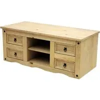 Carlen TV Stand with 4 Drawers - Distressed Oak
