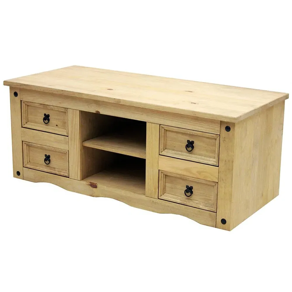 Carlen TV Stand with 4 Drawers - Distressed Oak image