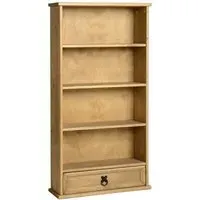Carlen Wooden Bookcase with 1 Door - Distressed Oak