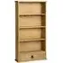 Carlen Wooden Bookcase with 1 Door - Distressed Oak