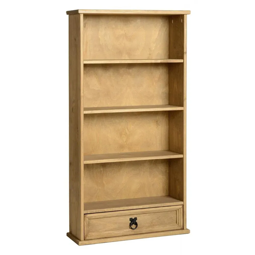 Carlen Wooden Bookcase with 1 Door - Distressed Oak image