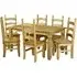 Carlen Wooden Dining Table with 6 Chairs - Distressed Oak