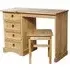 Carlen Wooden Dressing Table with Stool - Distressed Oak