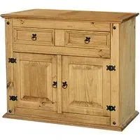 Carlen Wooden Sideboard with 2 Doors 2 Drawers - Distressed Oak