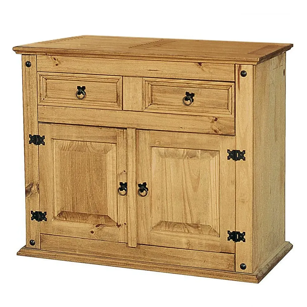 Carlen Wooden Sideboard with 2 Doors 2 Drawers - Distressed Oak