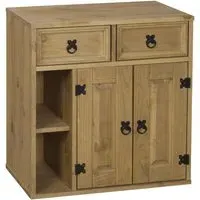 Carlen Wooden Sideboard with 2 Doors 2 Shelves - Distressed Oak