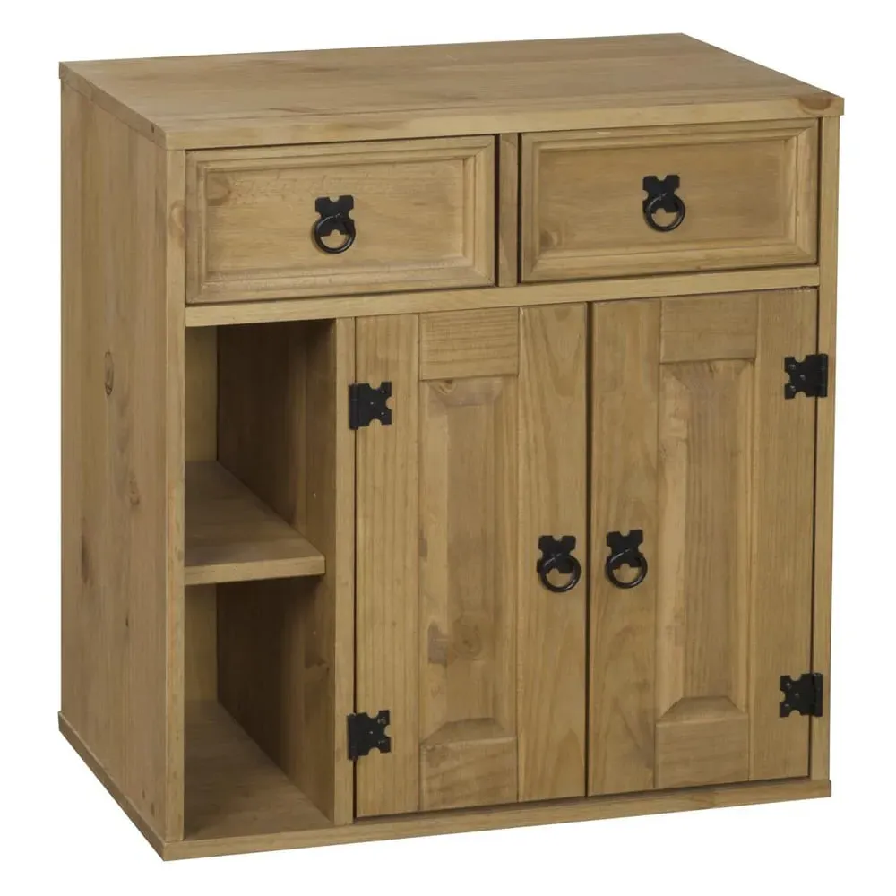 Carlen Wooden Sideboard with 2 Doors 2 Shelves - Distressed Oak image