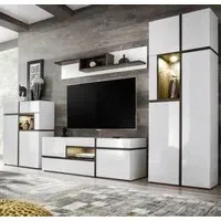 Carlisle Living Room Furniture Set with LED - White