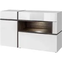 Carlisle Sideboard with LED - White, Elm