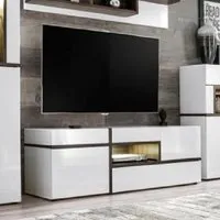 Carlisle TV Stand with LED - White, Elm