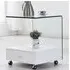 Carlota Lamp Table with Storage - White, Glass