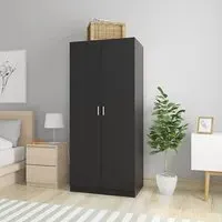 Carlow 2-Door Wardrobe - Black, Engineered Wood