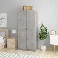 Carlow 2-Door Wardrobe - Concrete Effect, Engineered Wood