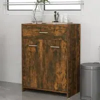 Carlton Bathroom Cabinet with 2 Doors 1 Drawer - Smoked Oak