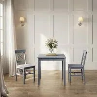 Carlton Dining Table with 2 Chairs - Anthracite, MDF