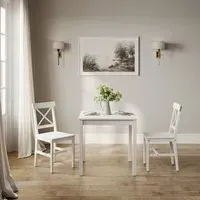 Carlton Dining Table with 2 Chairs - White, MDF