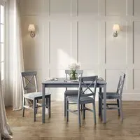 Carlton Dining Table with 4 Chairs - Anthracite, MDF