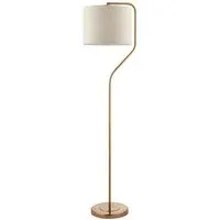 Carlton Floor Lamp - Brushed Aged Brass, Fabric