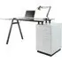Carlton L-Shaped Laptop Desk with 3 Drawers - White, Glass