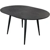 Carlton Oval Extendable Dining Table - Black Ash, MDF