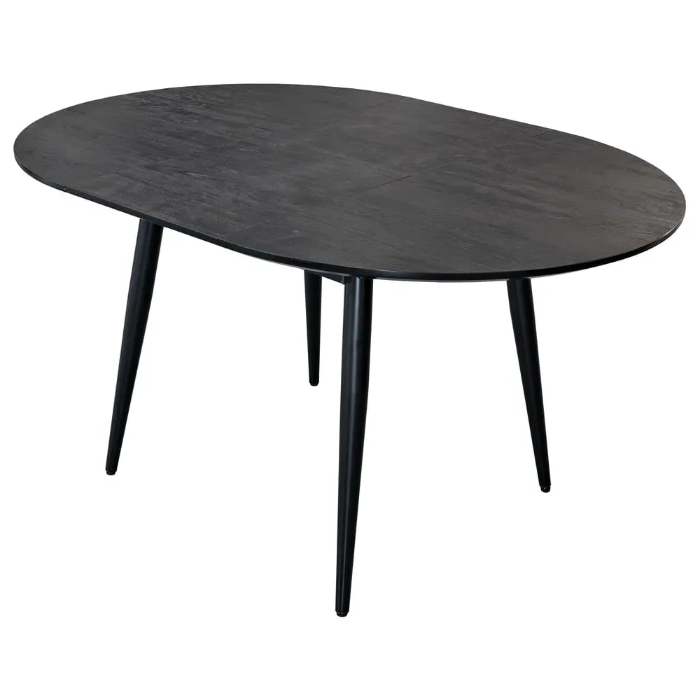 Carlton Oval Extendable Dining Table - Black Ash, MDF