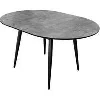 Carlton Oval Extendable Dining Table - Concrete Grey, MDF