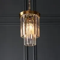 Carmel 1 Light Glass Pendant Light - Brushed Aged Brass