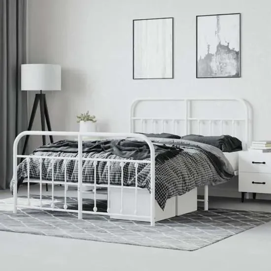 Carmel King Size Bed Frame - White, Steel product