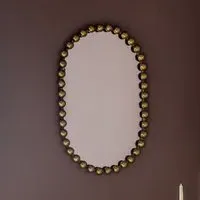 Carmel Rounded Rectangle Portrait Wall Mirror - Gold