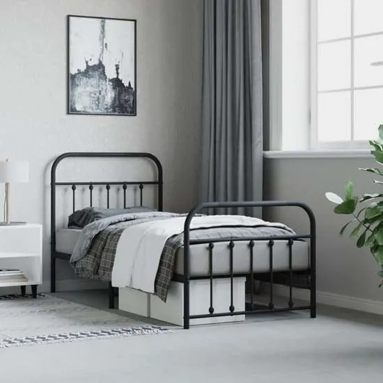 Carmel Single Bed Frame - Black, Steel