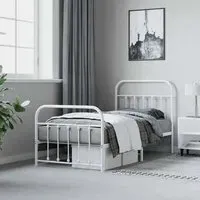 Carmel Single Bed Frame - White, Steel