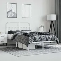 Carmel Small Double Bed Frame with Headboard - White, Steel alternate view