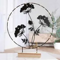 Carnation Large Round Flower Table Lamp - Black, Metal alternate view