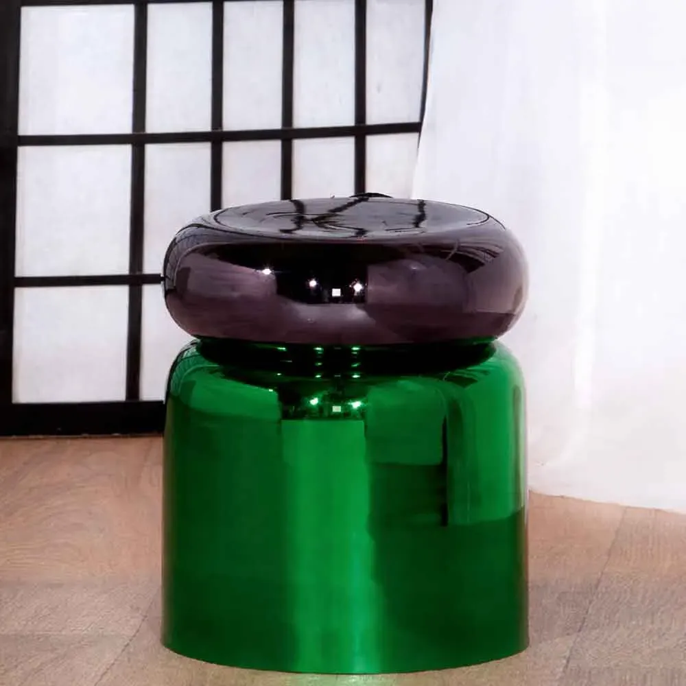 Carnation Round Iron Side Table - Green product