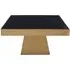 Carolex Square Coffee Table - Gold, Tempered Glass